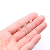 Detail View 3 of 14 Karat Gold Brilliant Fire Opal Dainty Butterfly Bendable Hoop Ring-White Opal