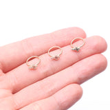 Detail View 3 of 14 Karat Gold Brilliant Sparkle Cross Bendable Hoop Ring-Aqua