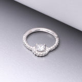 Detail View 1 of 14 Karat White Gold Twisted Rope Sparkle Bendable Hoop Ring