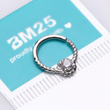 Detail View 4 of 14 Karat White Gold Twisted Rope Sparkle Bendable Hoop Ring