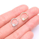 Detail View 3 of 14 Karat White Gold Twisted Rope Sparkle Bendable Hoop Ring