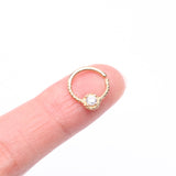 Detail View 2 of 14 Karat Gold Twisted Rope Sparkle Bendable Hoop Ring