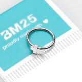 Detail View 2 of 14 Karat White Gold Cross Bendable Hoop Ring