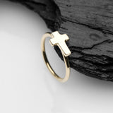 Detail View 1 of 14 Karat Gold Cross Bendable Hoop Ring