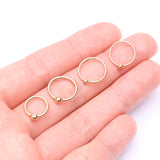 Detail View 3 of 14 Karat Gold Ball End CBR Style Bendable Hoop Ring