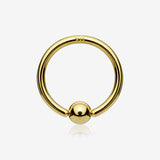 14 Karat Gold Ball End CBR Style Bendable Hoop Ring