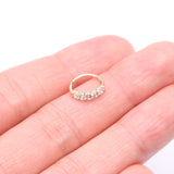 Detail View 3 of 14 Karat Gold Multi-Gem Crown Prong Set Bendable Hoop Ring-Clear Gem