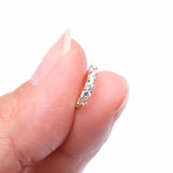 Detail View 2 of 14 Karat Gold Multi-Gem Crown Prong Set Bendable Hoop Ring-Clear Gem