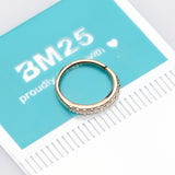 Detail View 2 of 14 Karat Gold Brilliant Sparkle Lined Multi-Gem Bendable Hoop Ring-Clear Gem