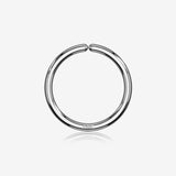 14 Karat White Gold Basic Bendable Hoop Ring