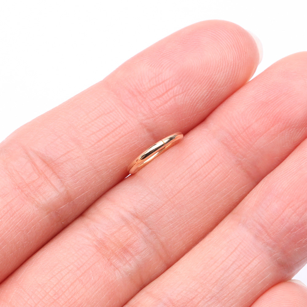 Detail View 2 of 14 Karat Gold Basic Bendable Hoop Ring