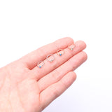 Detail View 3 of 14 Karat White Gold Bezel Set Fire Opal Bendable Hoop Ring-Blue Opal