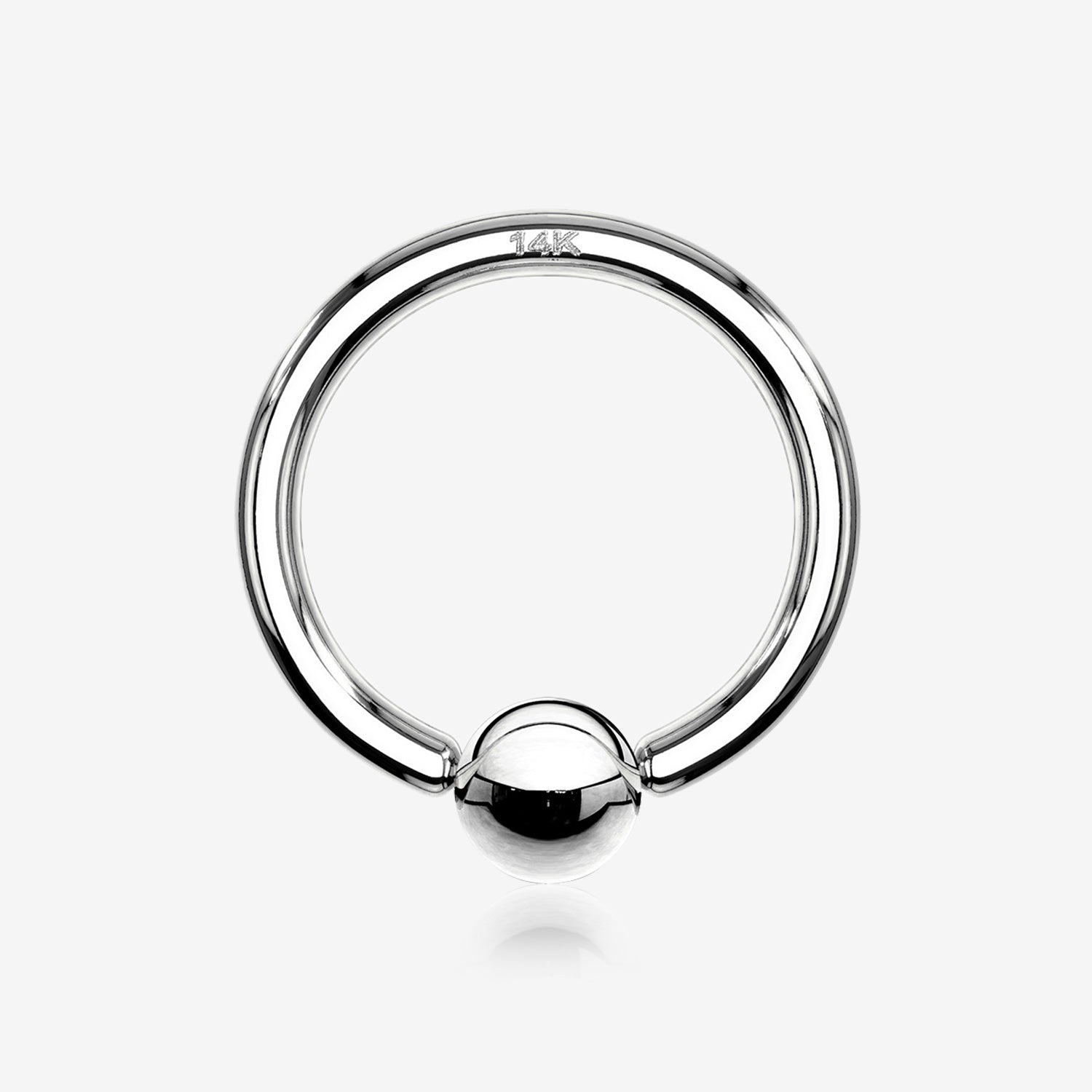 14 Karat White Gold Basic Captive Bead Ring