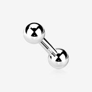 14 Karat White Gold OneFit Threadless Ball Top Barbell