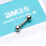 Detail View 3 of 14 Karat White Gold OneFit Threadless Ball Top Cartilage Barbell