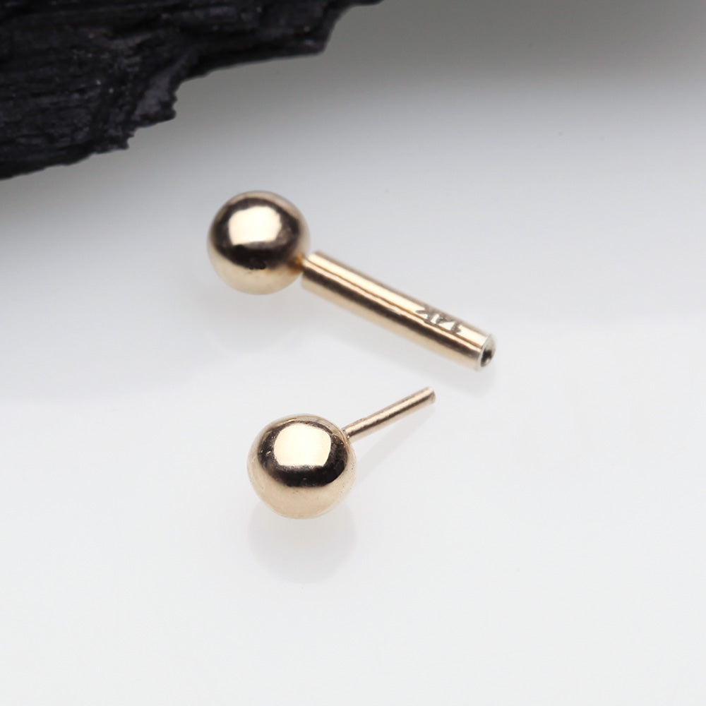 Detail View 2 of 14 Karat Gold OneFit Threadless Ball Top Cartilage Barbell