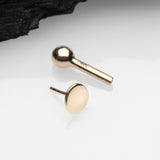 Detail View 2 of 14 Karat Gold OneFit Threadless Flat Round Top Cartilage Barbell
