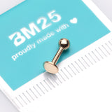 Detail View 3 of 14 Karat Gold OneFit Threadless Flat Round Top Cartilage Barbell