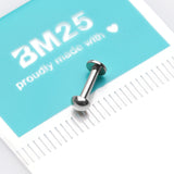 Detail View 3 of 14 Karat White Gold OneFit Threadless Dome Top Flat Back Stud Labret