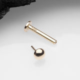 Detail View 2 of 14 Karat Gold OneFit Threadless Dome Top Flat Back Stud Labret