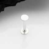 Detail View 1 of 14 Karat White Gold OneFit Threadless Flat Round Top Flat Back Stud Labret
