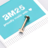 Detail View 3 of 14 Karat Gold OneFit Threadless Flat Round Top Flat Back Stud Labret