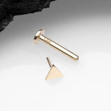 Detail View 2 of 14 Karat Gold OneFit Threadless Flat Triangle Top Flat Back Stud Labret