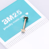 Detail View 3 of 14 Karat Gold OneFit Threadless Flat Star Top Flat Back Stud Labret