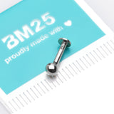 Detail View 3 of 14 Karat White Gold OneFit Threadless Ball Top Flat Back Stud Labret