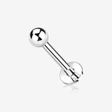 14 Karat White Gold OneFit Threadless Ball Top Flat Back Stud Labret