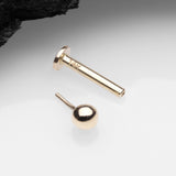 Detail View 2 of 14 Karat Gold OneFit Threadless Ball Top Flat Back Stud Labret
