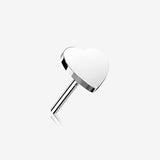 14 Karat White Gold OneFit Threadless Flat Heart Top Part