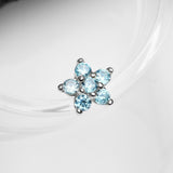 Detail View 1 of 14 Karat White Gold OneFit Threadless Spring Flower Sparkle Top Part-Purple Opal