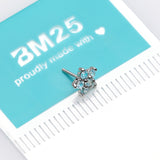 Detail View 2 of 14 Karat White Gold OneFit Threadless Spring Flower Sparkle Top Part-Purple Opal