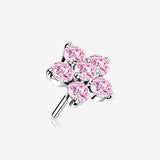 14 Karat White Gold OneFit Threadless Spring Flower Sparkle Top Part