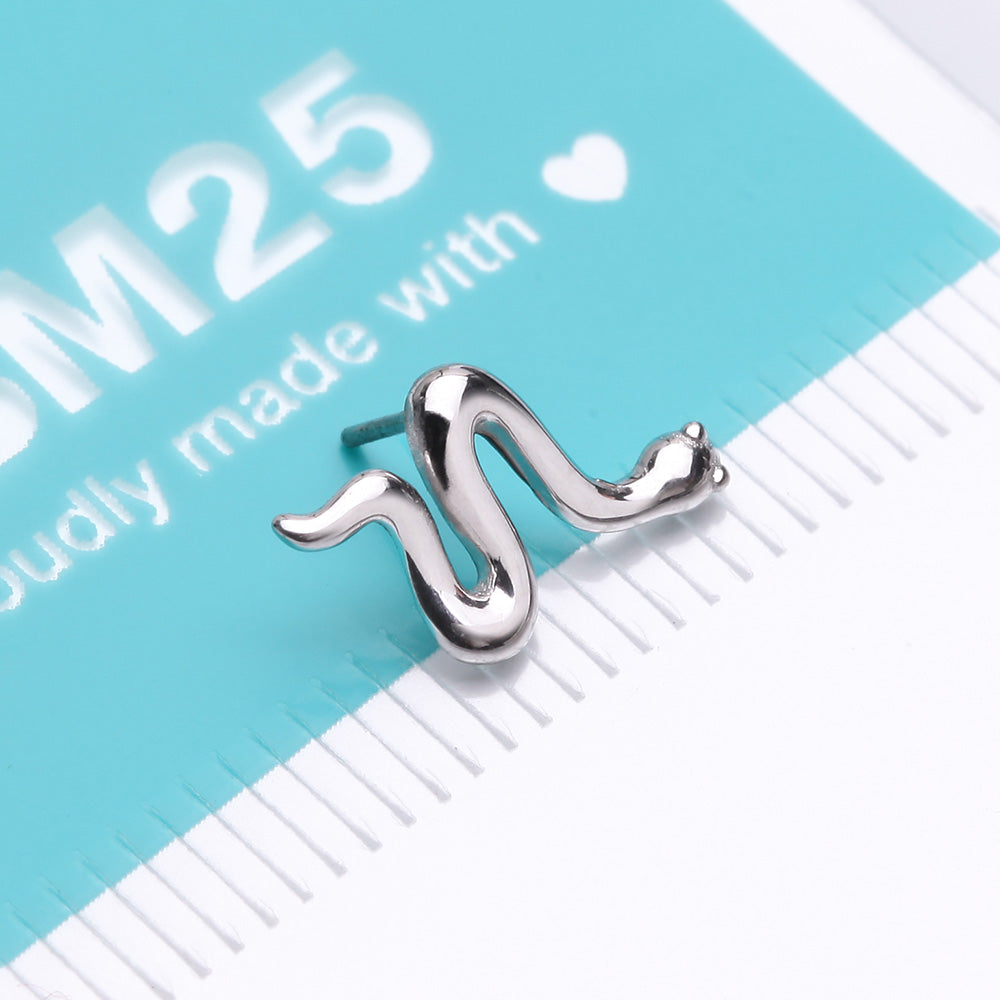 Detail View 4 of 14 Karat White Gold OneFit Threadless Slithering Snake Top Part