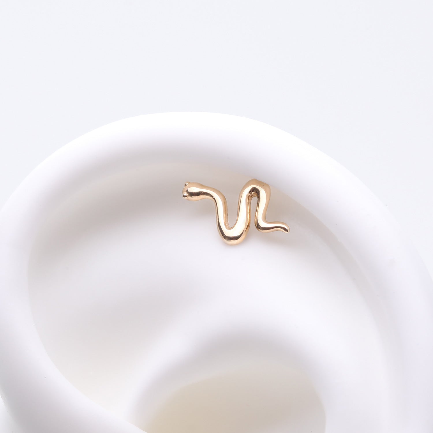 Detail View 1 of 14 Karat Gold OneFit Threadless Slithering Snake Top Part