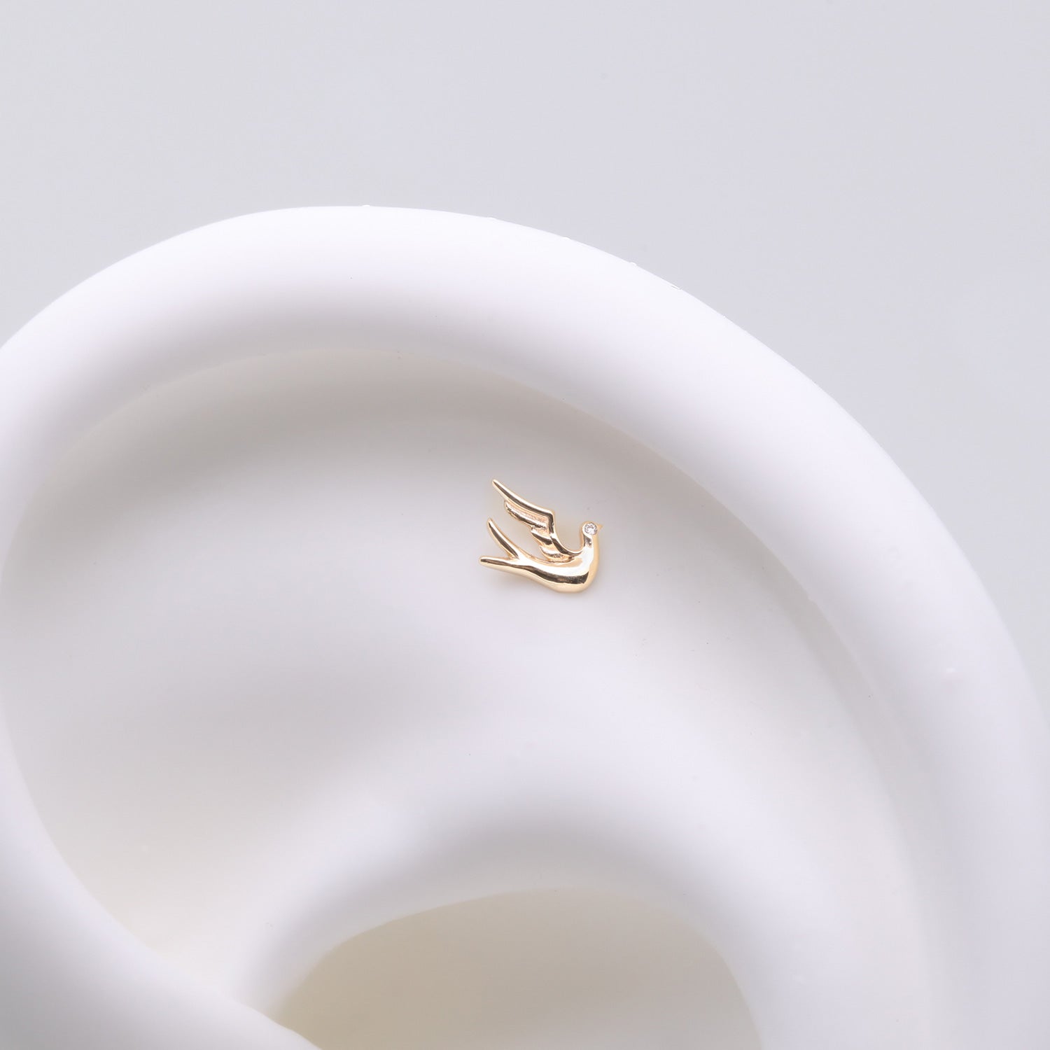 Detail View 1 of 14 Karat Gold OneFit Threadless Flying Dove of Peace Top Part