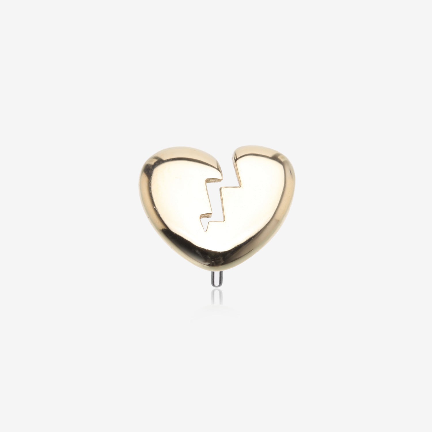 14 Karat Gold OneFit Threadless Broken Heart Top Part