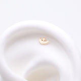 Detail View 1 of 14 Karat Gold OneFit Threadless Crescent Moon and Dainty Star Top Part
