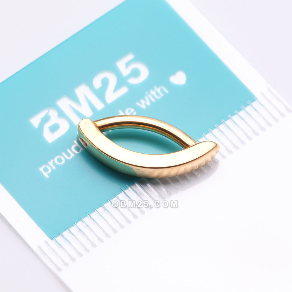 Detail View 4 of Implant Grade Titanium Golden Minimalist Curved Bar Belly Clicker