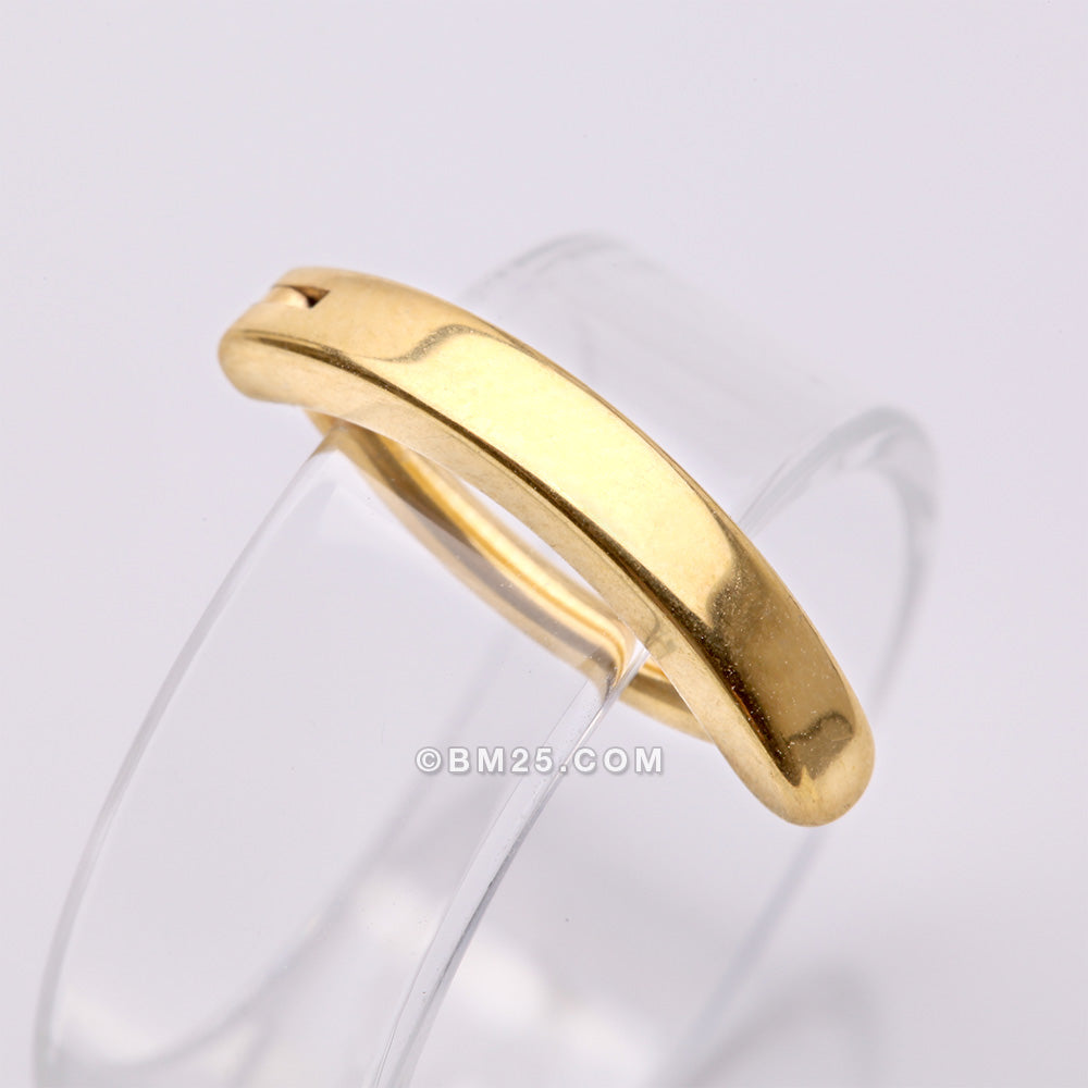 Detail View 1 of Implant Grade Titanium Golden Minimalist Curved Bar Belly Clicker