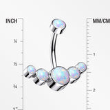 Implant Grade Titanium Journey Curve Fire Opal Internally Threaded Belly Button Ring