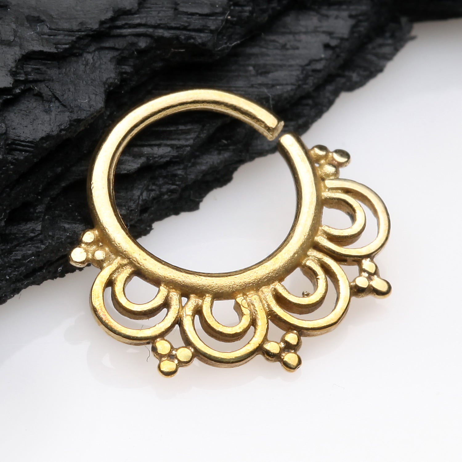Detail View 1 of Golden Bali Royal Brass Bendable Twist Hoop Ring