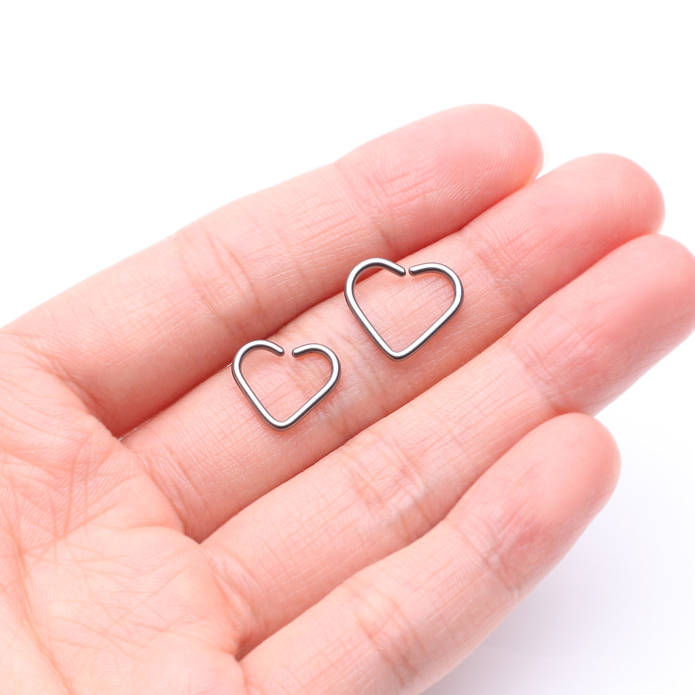 Detail View 3 of Niobium Heart Bendable Hoop Ring