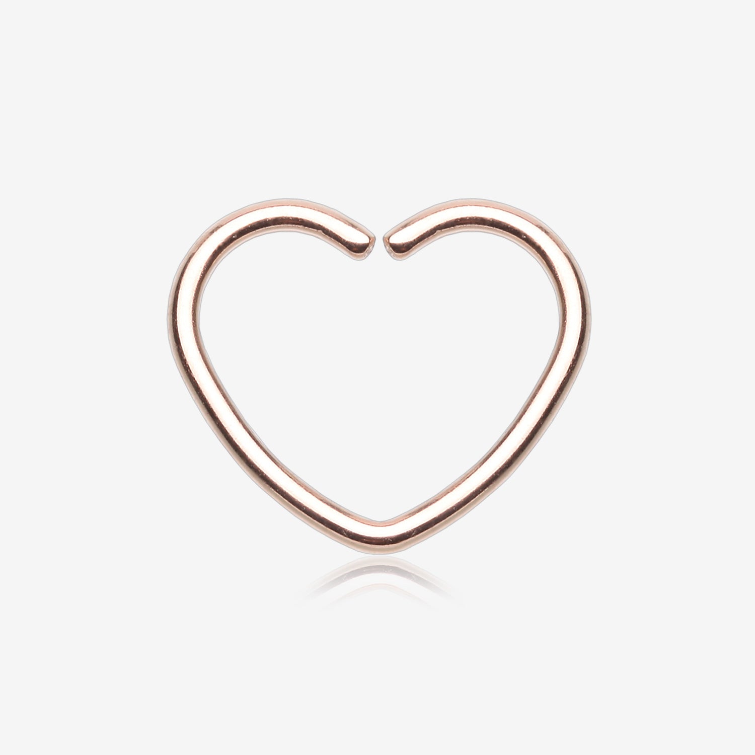 Rose Gold Heart Bendable Twist Hoop Ring-Rose Gold
