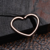 Detail View 1 of Rose Gold Heart Bendable Twist Hoop Ring-Rose Gold