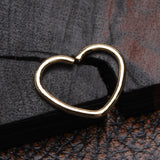 Detail View 1 of Golden Heart Bendable Twist Hoop Ring-Gold