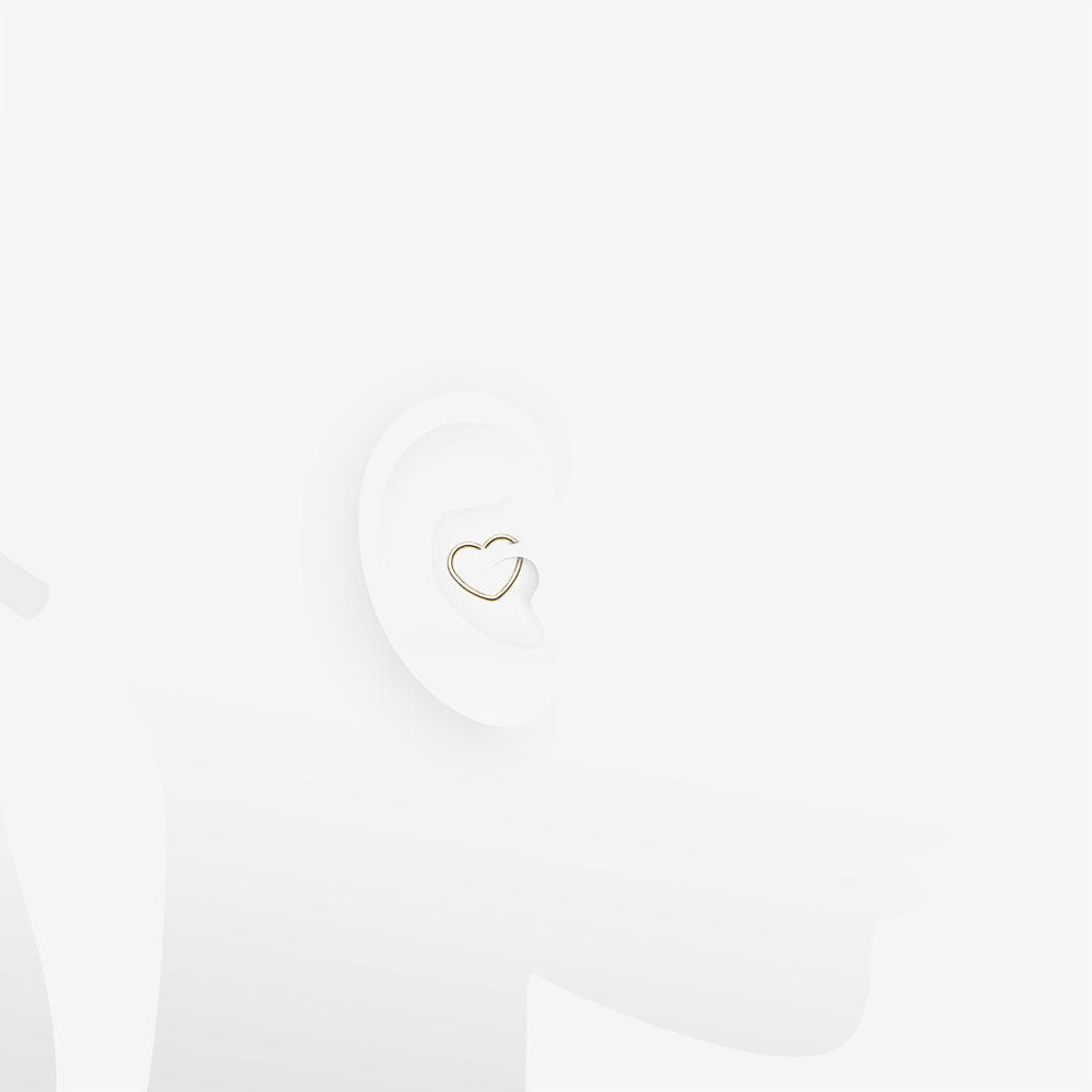 Detail View 2 of Golden Heart Bendable Twist Hoop Ring-Gold