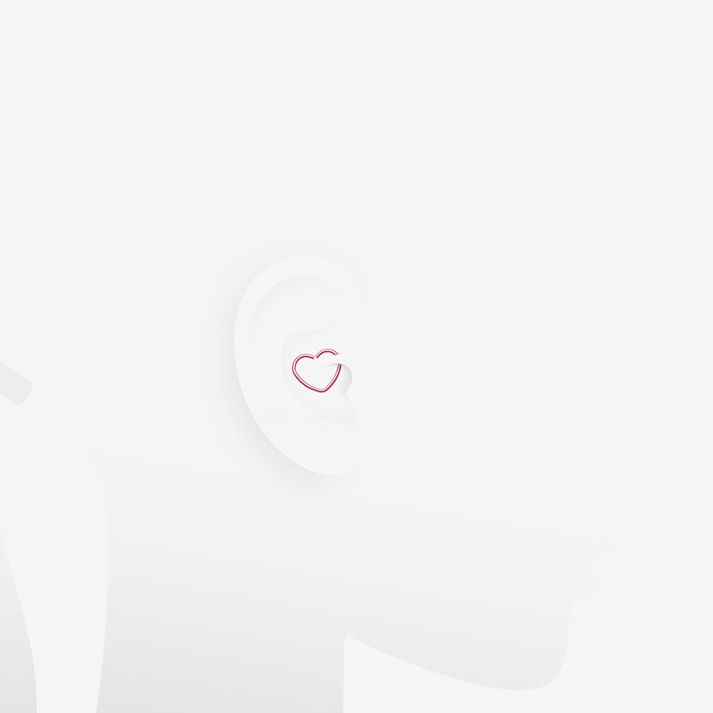 Detail View 2 of Colorline Heart Bendable Twist Hoop Ring-Pink